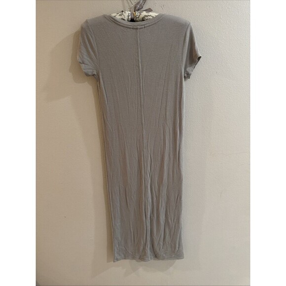 Ribbed Gray Midi Dress Medium Soft Modern Stretch ATM Anthony Thomas Melillo - Picture 5 of 6